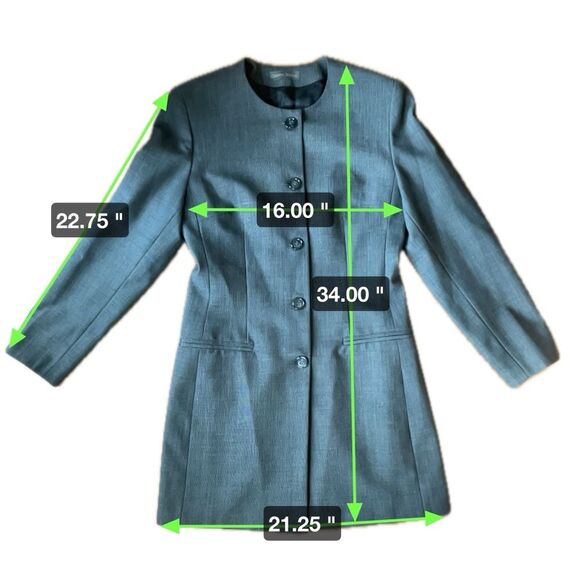 Christina Gavioli Wool Blend Gray Pencil Dress Jacket Suit Women’s Size 8 US - Picture 12 of 12